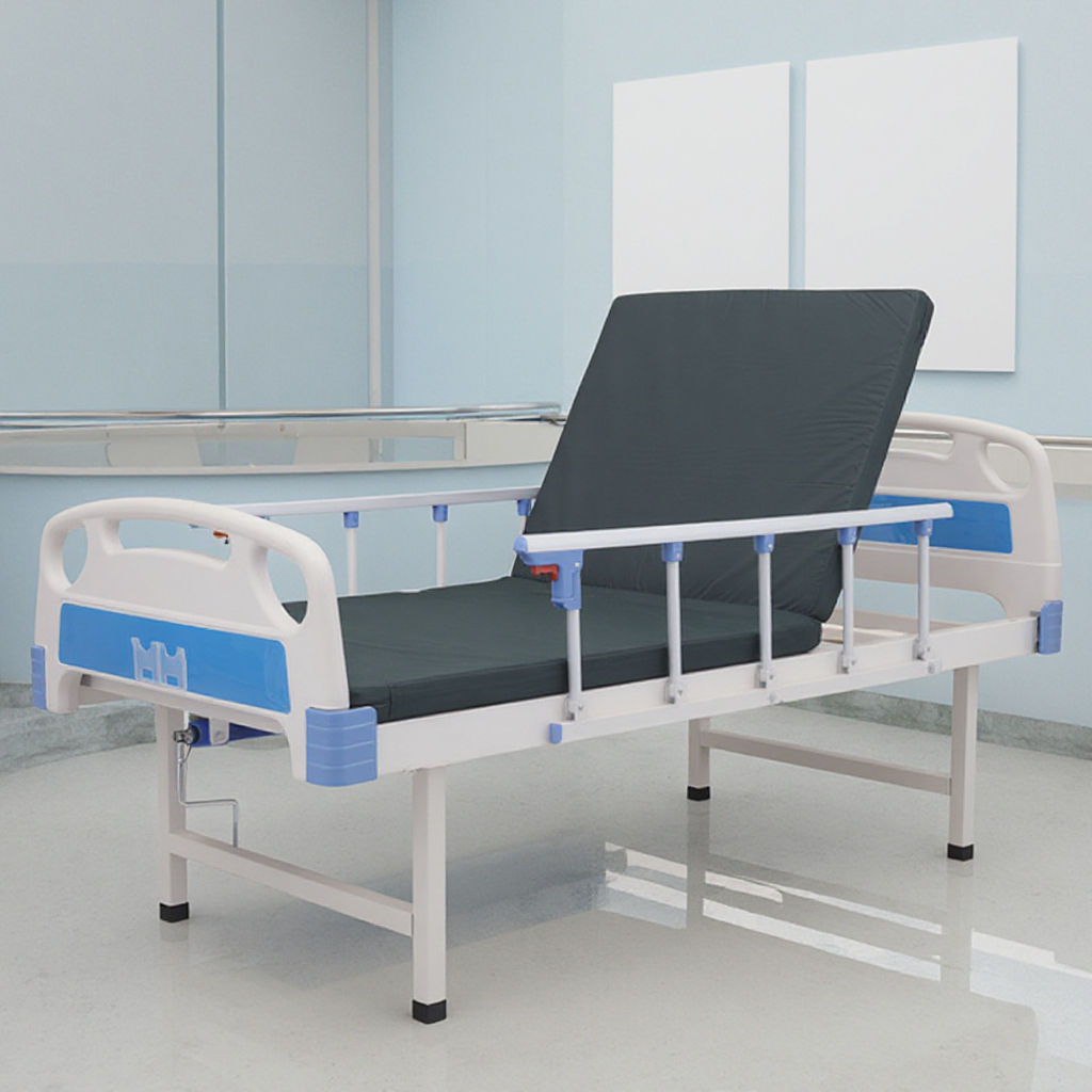 246-Two-Crank Hospital Bed with Mattress and Wheels for Medical Examination Patient Bed.jpg